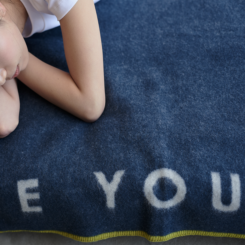 “ Close Your Eyes ” Wool Jacquard Blanket